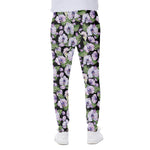 Watercolor Cattleya Pattern Print Scuba Joggers