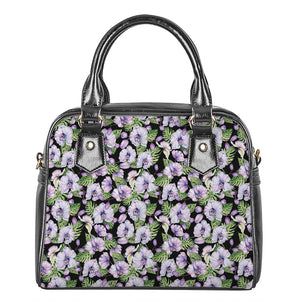 Watercolor Cattleya Pattern Print Shoulder Handbag