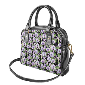 Watercolor Cattleya Pattern Print Shoulder Handbag