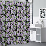 Watercolor Cattleya Pattern Print Shower Curtain