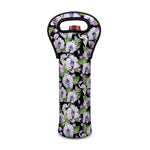 Watercolor Cattleya Pattern Print Single Neoprene Wine Tote