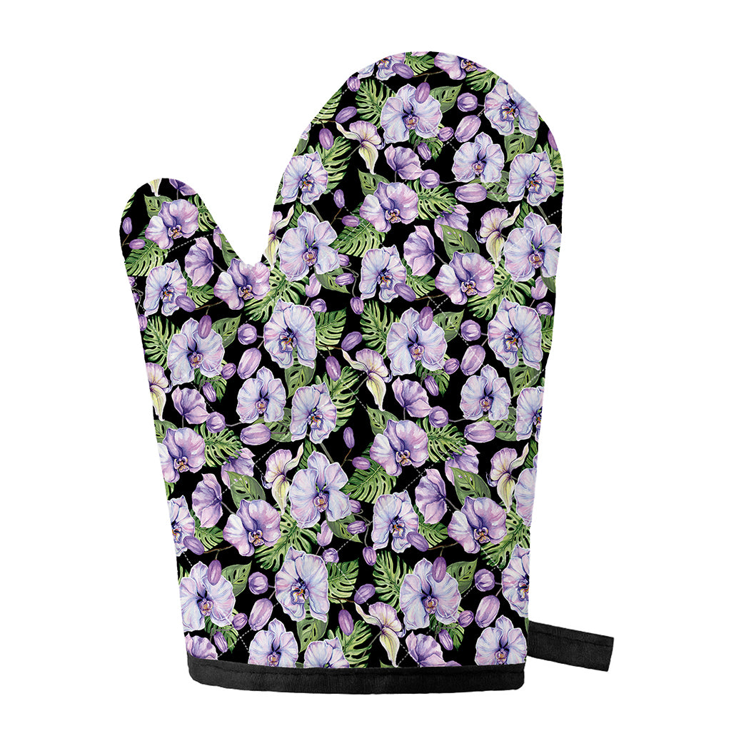 Watercolor Cattleya Pattern Print Single Oven Mitt