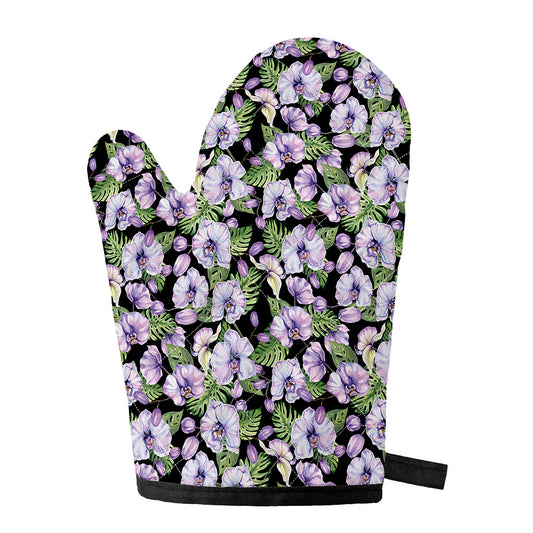 Watercolor Cattleya Pattern Print Single Oven Mitt