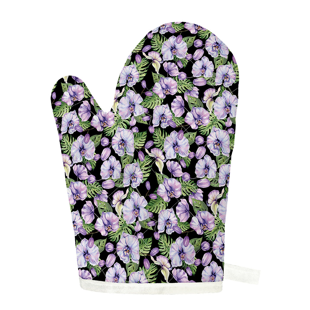 Watercolor Cattleya Pattern Print Single Oven Mitt
