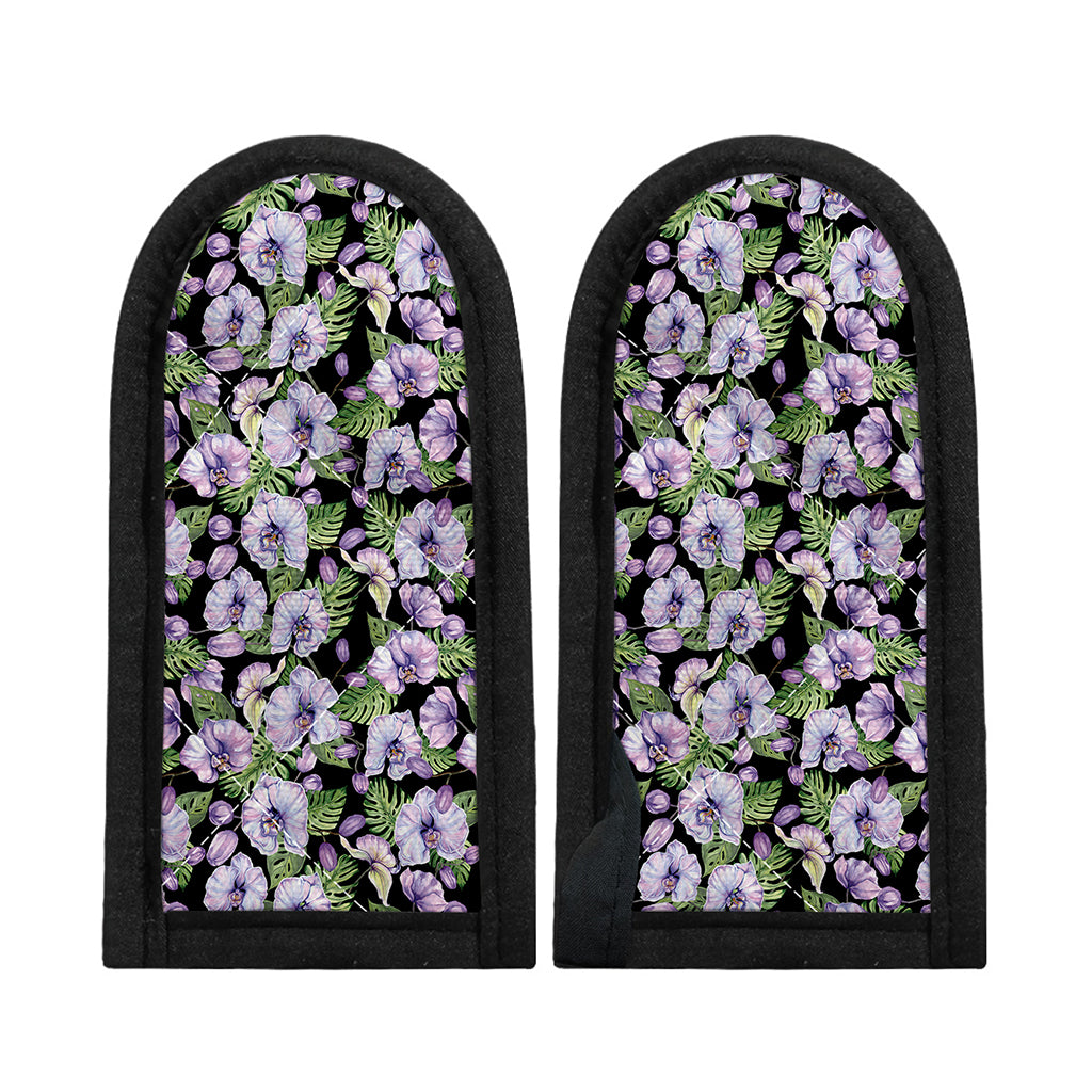 Watercolor Cattleya Pattern Print Skillet Handle Cover