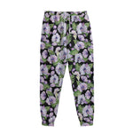 Watercolor Cattleya Pattern Print Sweatpants