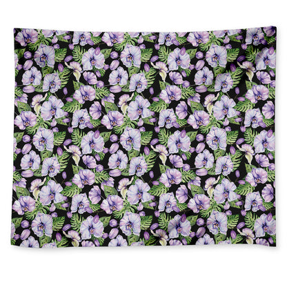 Watercolor Cattleya Pattern Print Tapestry
