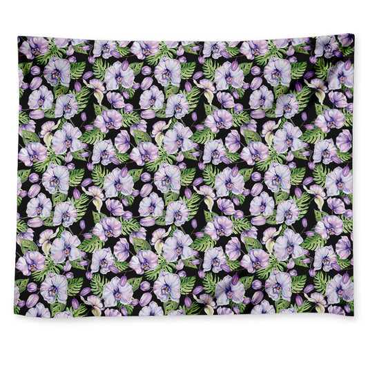 Watercolor Cattleya Pattern Print Tapestry