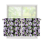 Watercolor Cattleya Pattern Print Tier Curtains