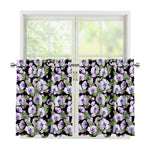 Watercolor Cattleya Pattern Print Tier Curtains