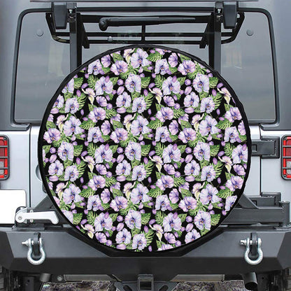 Watercolor Cattleya Pattern Print Tire Cover