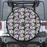 Watercolor Cattleya Pattern Print Tire Cover With Camera Hole