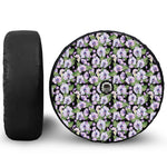 Watercolor Cattleya Pattern Print Tire Cover With Camera Hole