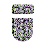 Watercolor Cattleya Pattern Print Toilet Lid And Tank Cover Set