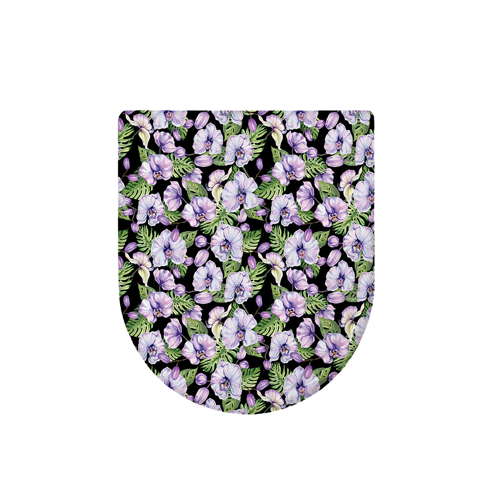 Watercolor Cattleya Pattern Print Toilet Lid Cover