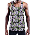 Watercolor Cattleya Pattern Print Men's Workout Tank Top