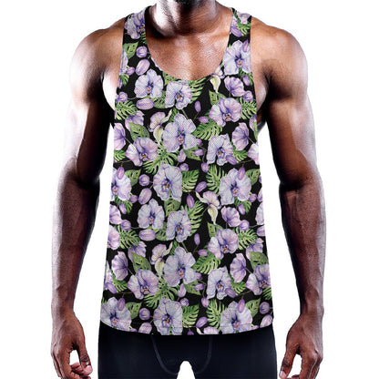 Watercolor Cattleya Pattern Print Training Tank Top