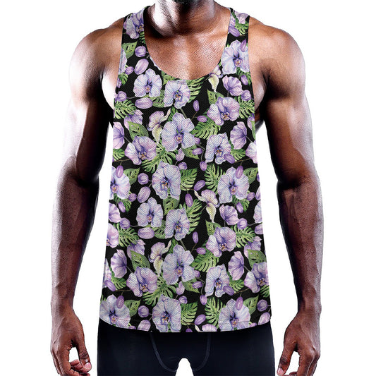 Watercolor Cattleya Pattern Print Training Tank Top