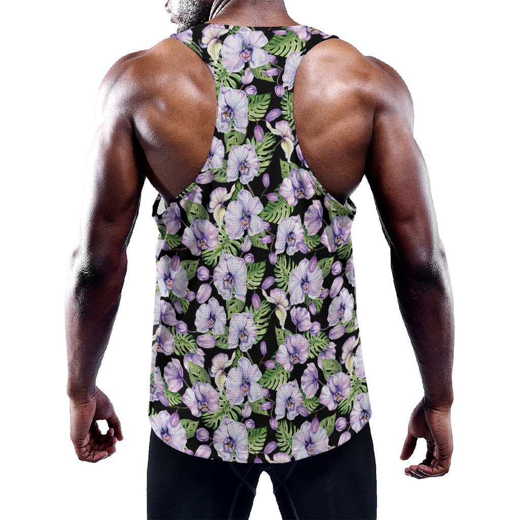 Watercolor Cattleya Pattern Print Training Tank Top