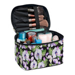 Watercolor Cattleya Pattern Print Travel Makeup Bag