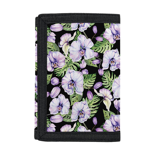 Watercolor Cattleya Pattern Print Trifold Wallet