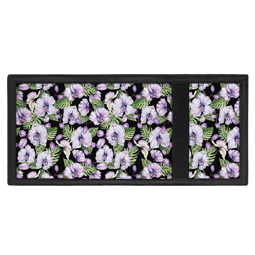Watercolor Cattleya Pattern Print Trifold Wallet