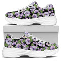 Watercolor Cattleya Pattern Print White Chunky Shoes