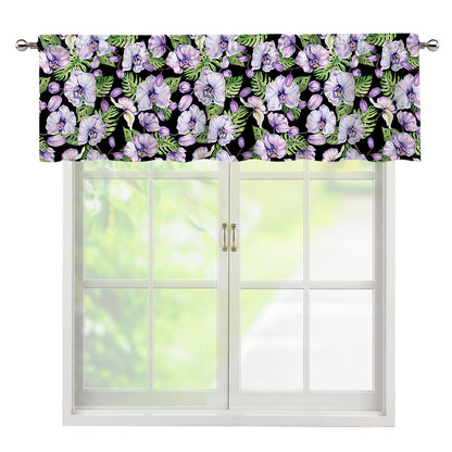 Watercolor Cattleya Pattern Print Window Valance