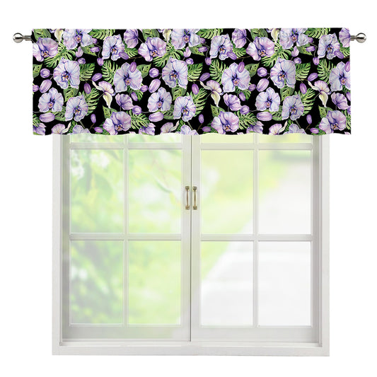 Watercolor Cattleya Pattern Print Window Valance