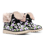 Watercolor Cattleya Pattern Print Winter Boots