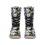 Watercolor Cattleya Pattern Print Winter Boots
