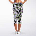 Watercolor Cattleya Pattern Print Women's Capri Leggings