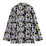 Watercolor Cattleya Pattern Print Women's Cotton Blazer