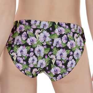 Watercolor Cattleya Pattern Print Women's Panties