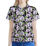 Watercolor Cattleya Pattern Print Women's Polo Shirt