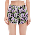 Watercolor Cattleya Pattern Print Women's Split Running Shorts