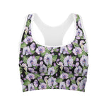Watercolor Cattleya Pattern Print Women's Sports Bra