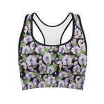 Watercolor Cattleya Pattern Print Women's Sports Bra
