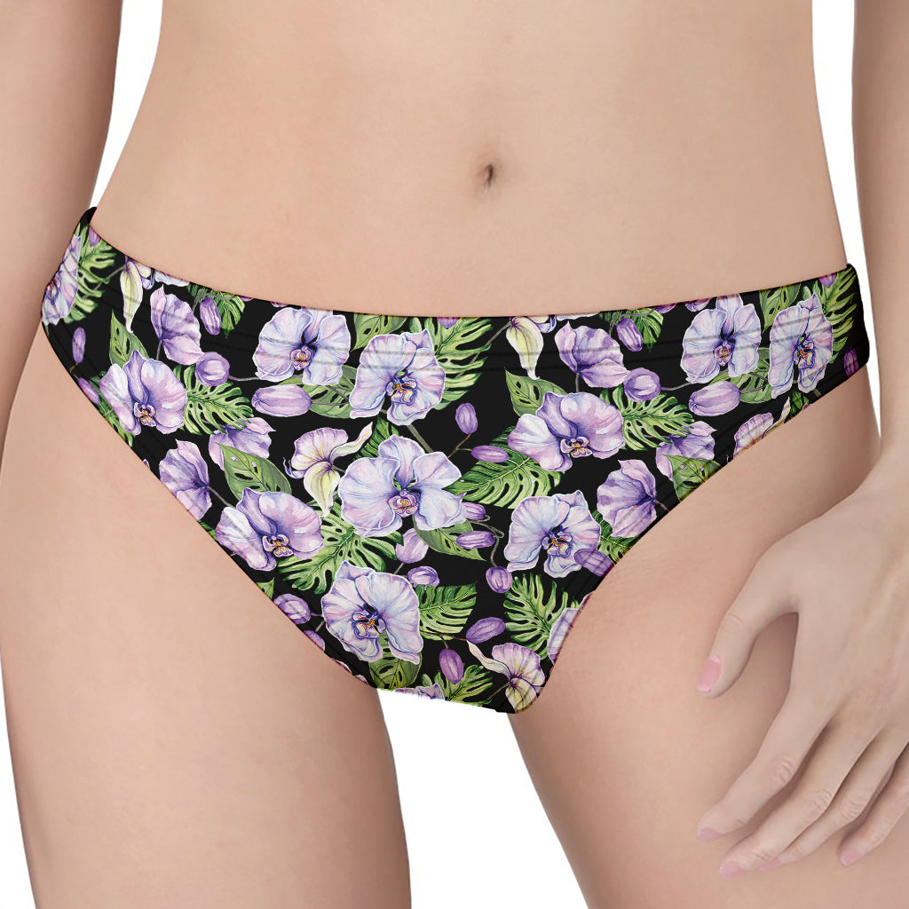 Watercolor Cattleya Pattern Print Women's Thong