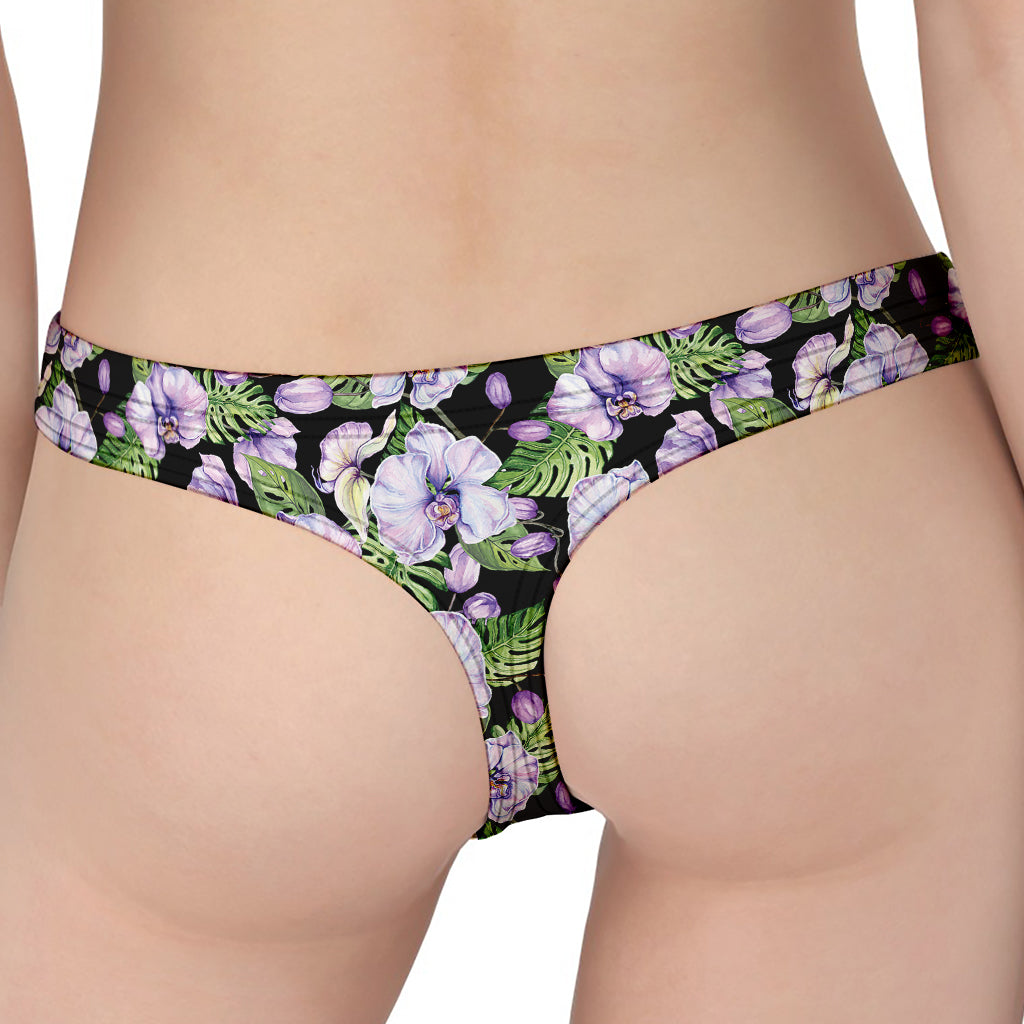 Watercolor Cattleya Pattern Print Women's Thong