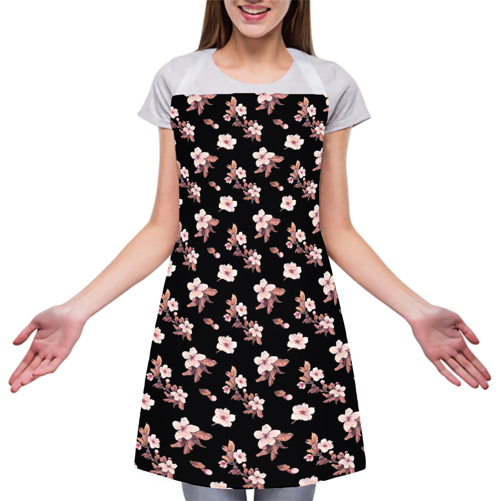 Watercolor Cherry Blossom Pattern Print Adjustable Apron
