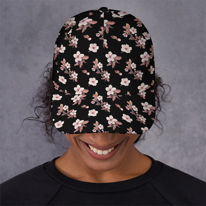 Watercolor Cherry Blossom Pattern Print Baseball Cap