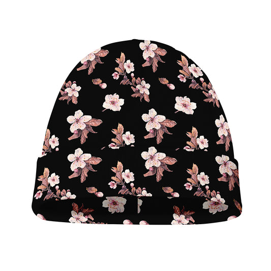 Watercolor Cherry Blossom Pattern Print Beanie