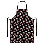 Watercolor Cherry Blossom Pattern Print Bib Apron With Pocket
