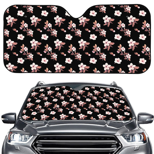 Watercolor Cherry Blossom Pattern Print Car Windshield Sun Shade