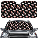 Watercolor Cherry Blossom Pattern Print Car Windshield Sun Shade