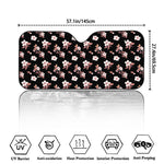 Watercolor Cherry Blossom Pattern Print Car Windshield Sun Shade