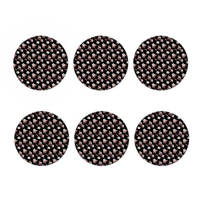 Watercolor Cherry Blossom Pattern Print Coaster Set
