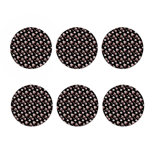 Watercolor Cherry Blossom Pattern Print Coaster Set