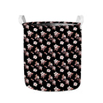 Watercolor Cherry Blossom Pattern Print Collapsible Laundry Basket